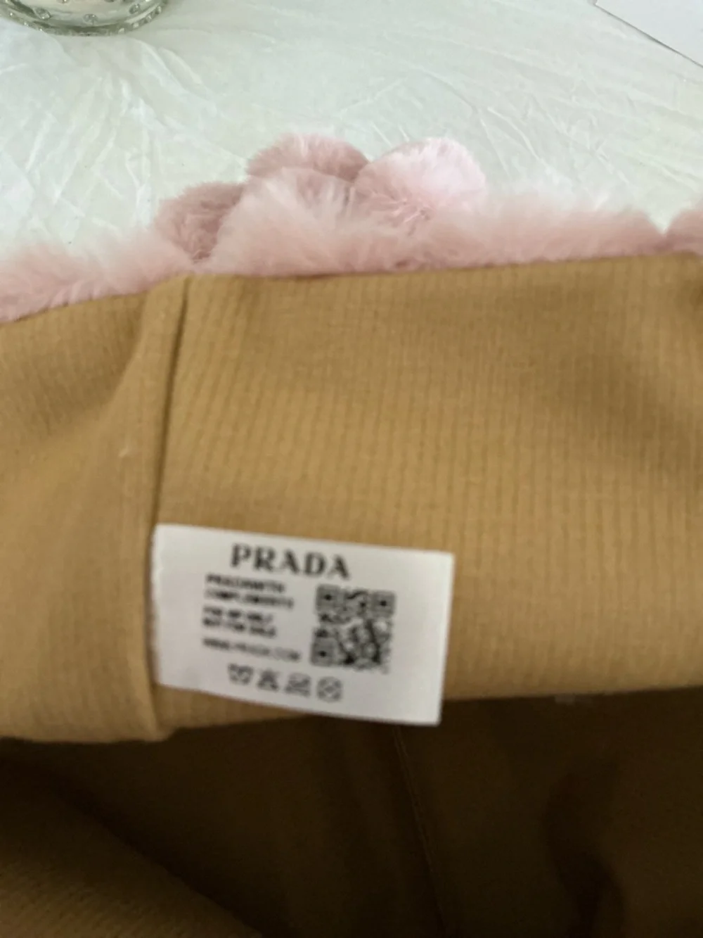 PRADA NWT  Blush Pink Faux Fur Shoulder Bag with Silver Strap with Insert - Picture 5 of 7